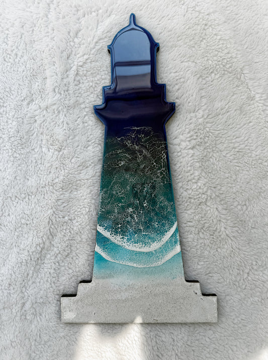 Coastal Lighthouse Wall Art | Ocean Wave Resin Decor 4/9/26