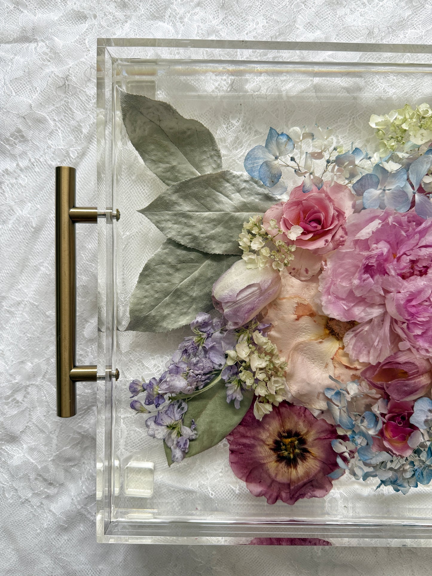 Floral Tray 11" x 14" Acrylic