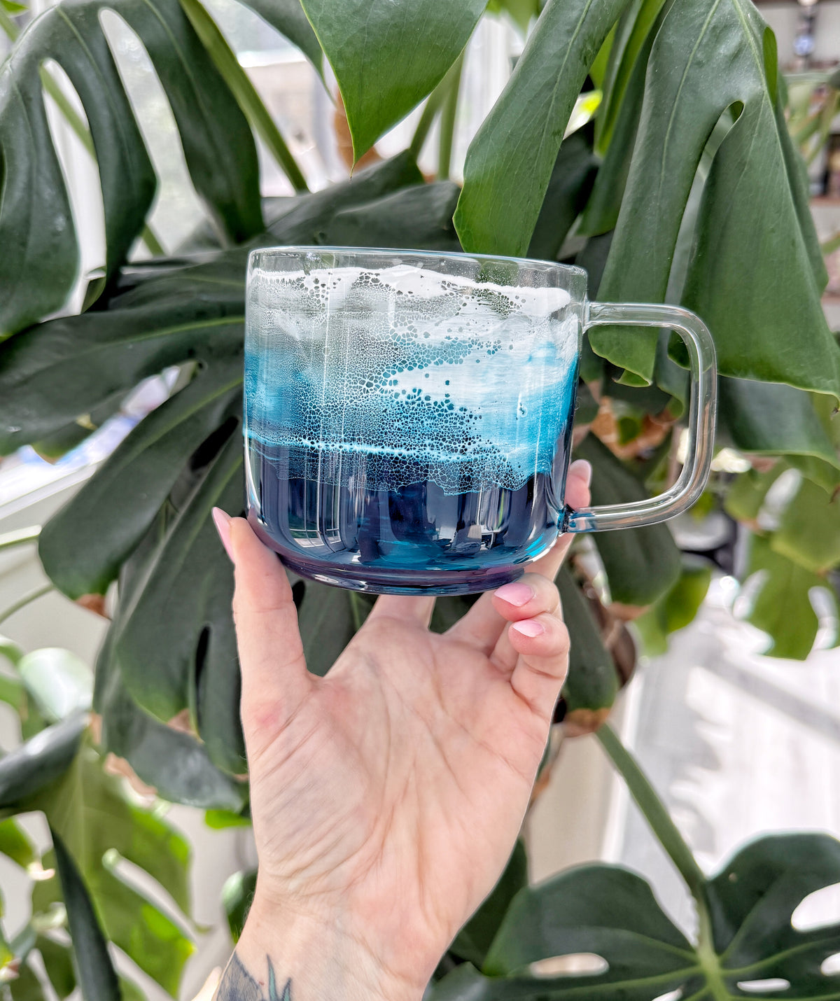 Ocean Wave Glass Mug | Handcrafted Resin Coffee Cup | Coastal Drinkware 9/17/26