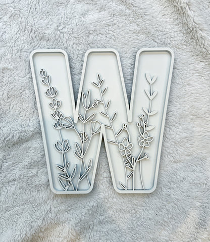 Custom Floral Resin Letter – Botanical Initial Art