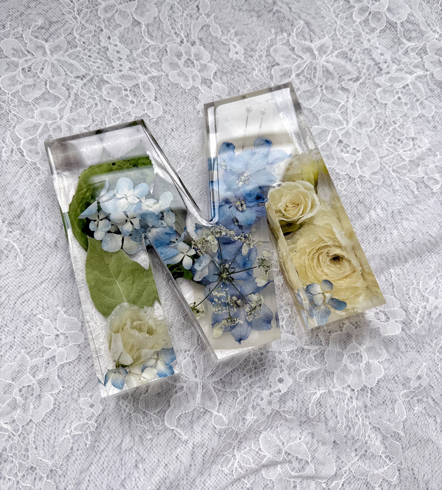 Letter Blocks Floral Preservation Keepsake - Add On Item