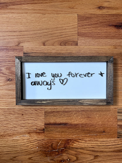 Custom handwriting sign
