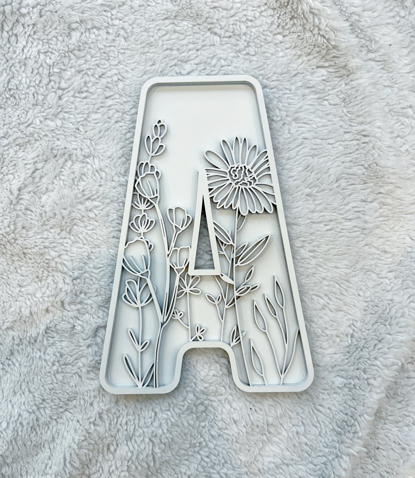 Custom Floral Resin Letter – Botanical Initial Art