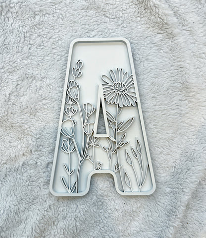 Custom Floral Resin Letter – Botanical Initial Art