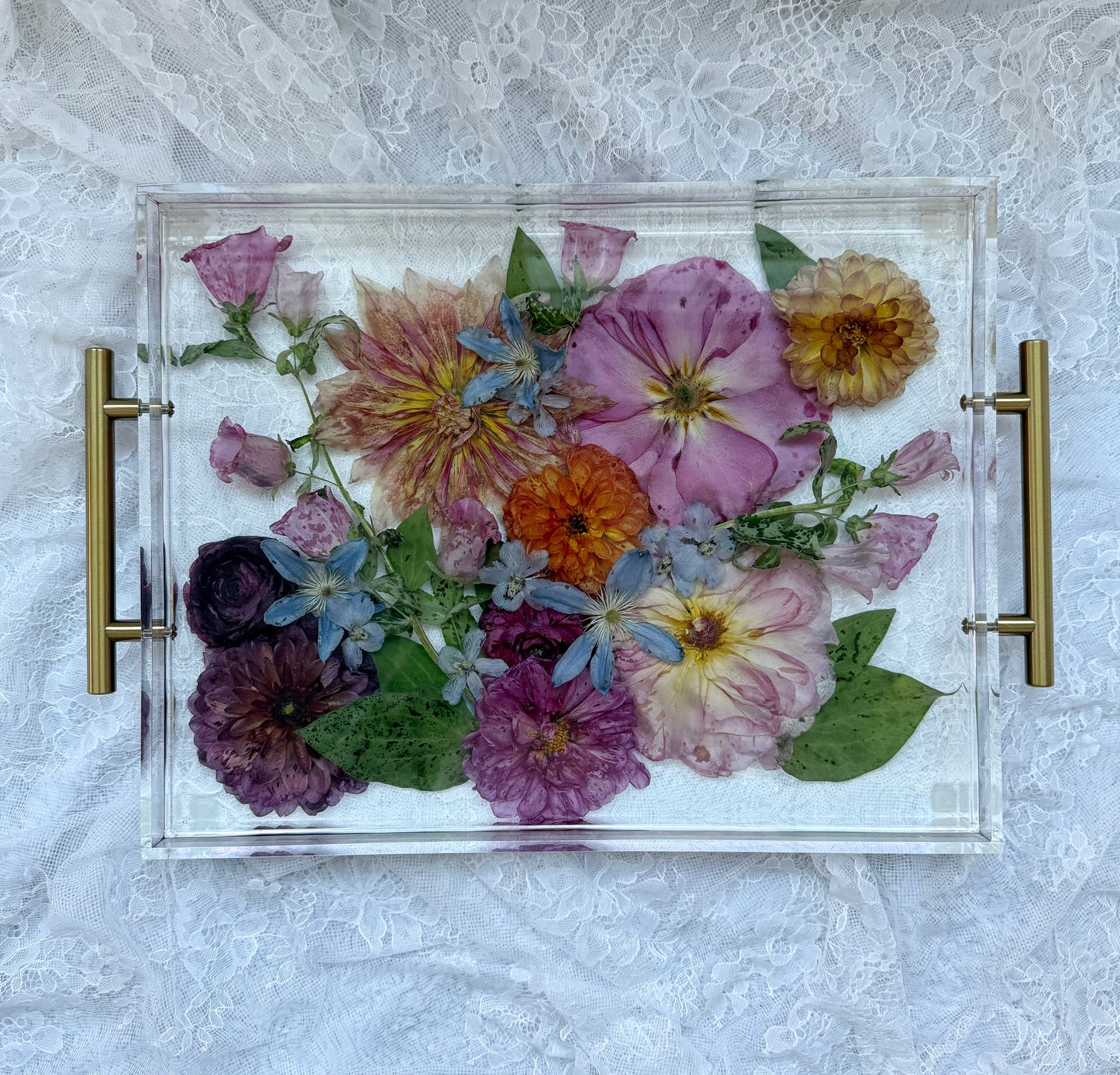 11" x 14" Acrylic Tray Floral Preservation Keepsake