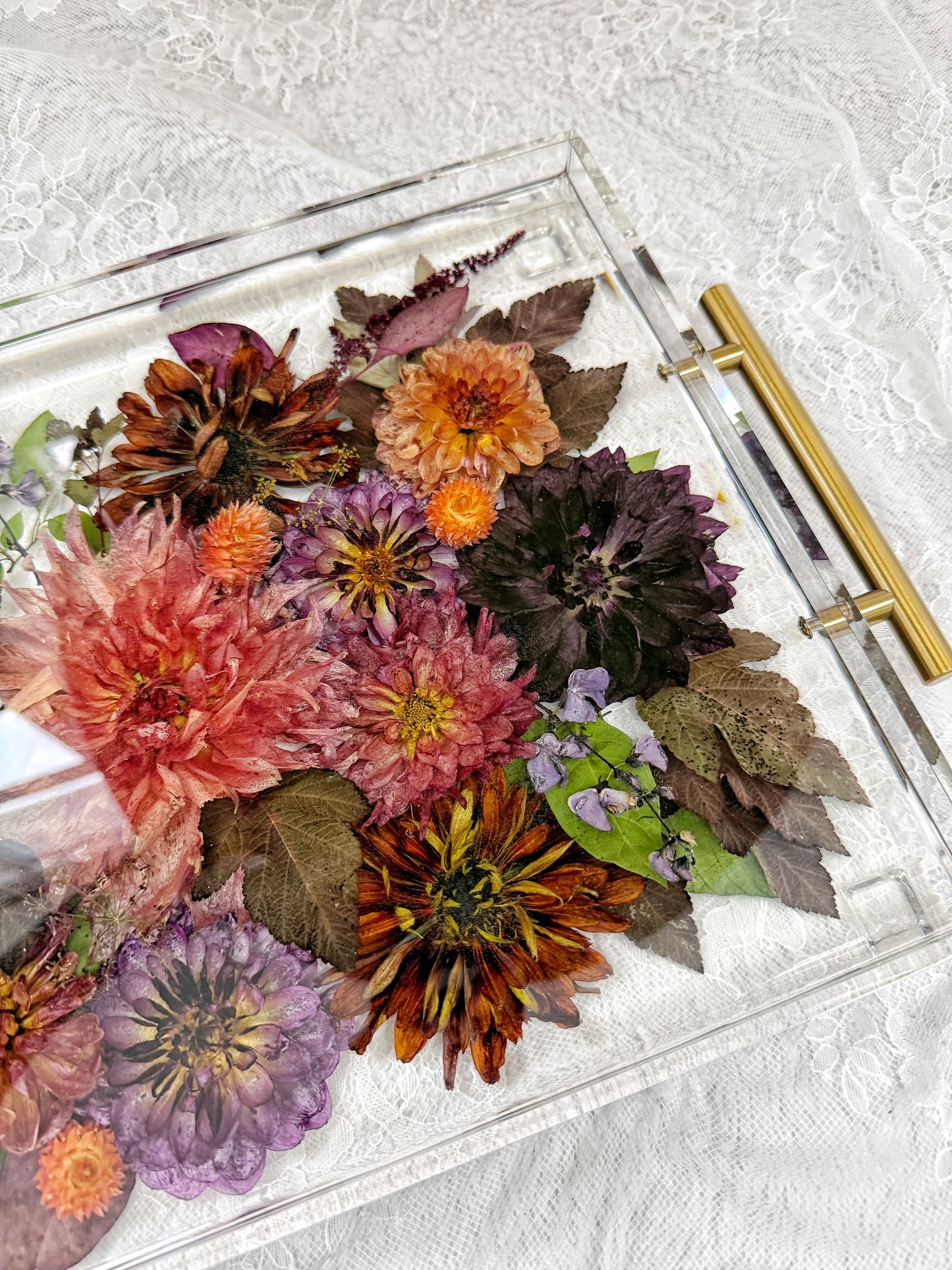 11" x 14" Acrylic Tray Floral Preservation Keepsake