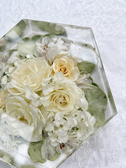 8" Hexagon Floral Preservation Keepsake