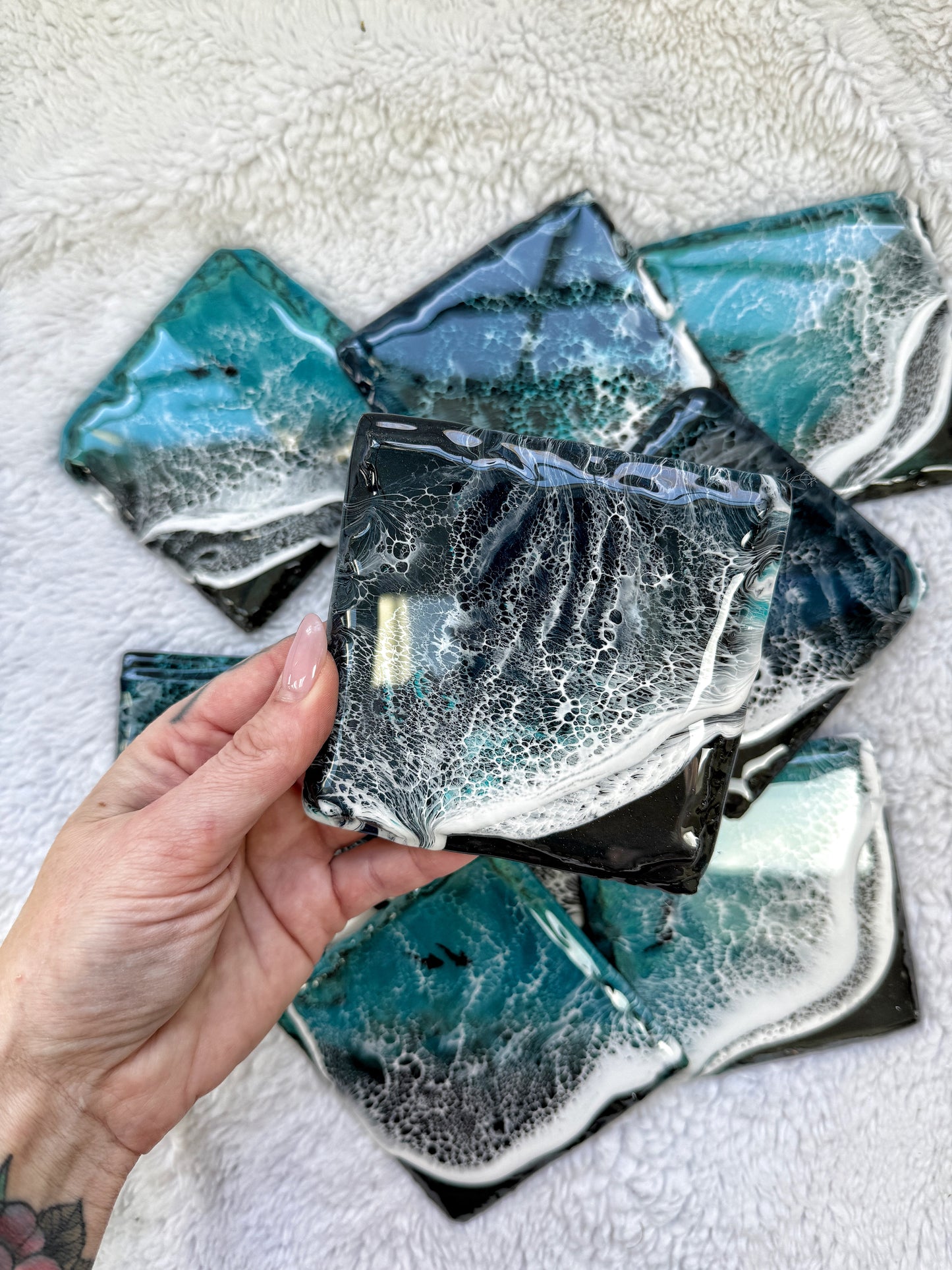 Slate Resin Ocean Wave Coasters 4/9/26