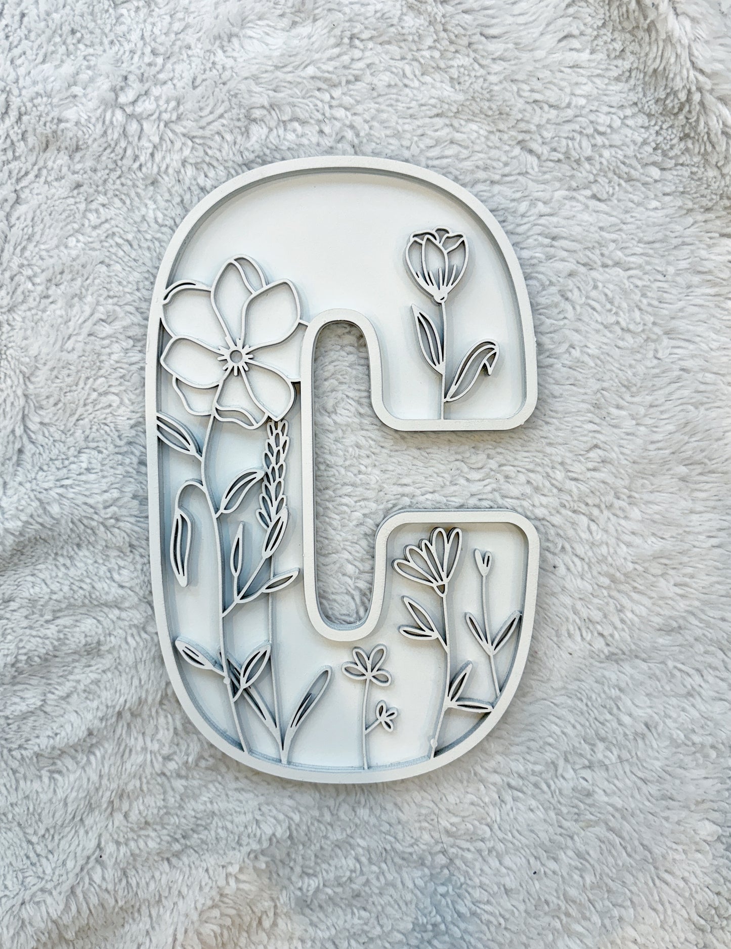 Custom Floral Resin Letter – Botanical Initial Art