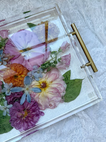 11" x 14" Acrylic Tray Floral Preservation Keepsake