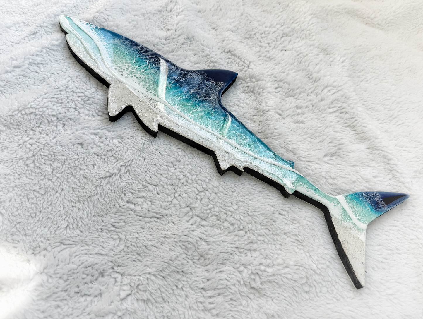 Great White Shark Wall Art | Ocean Wave Resin Decor 4/9/26