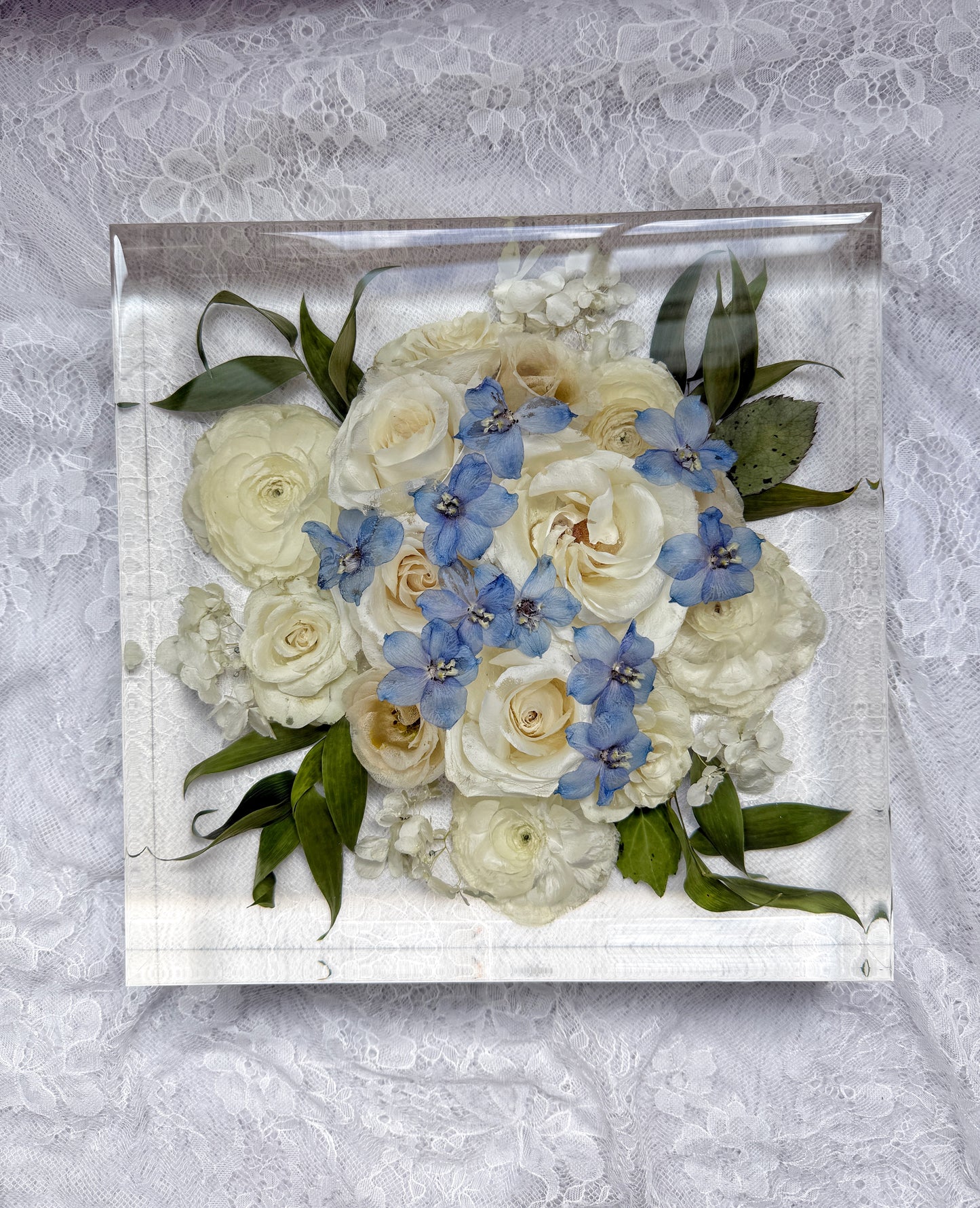 10" Square Floral Preservation Keepsake