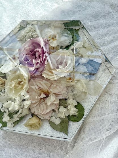 12" Hexagon Floral Preservation Keepsake