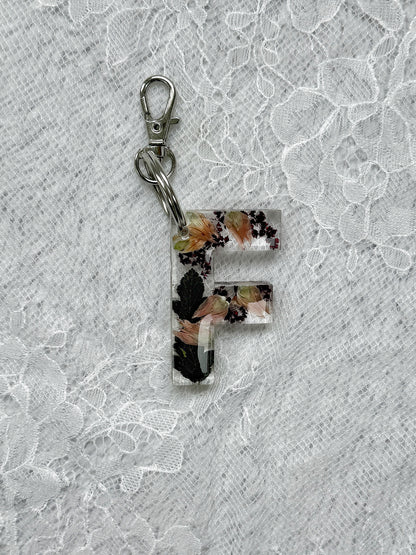 Letter Keychain Floral Preservation Keepsake - Add On Item