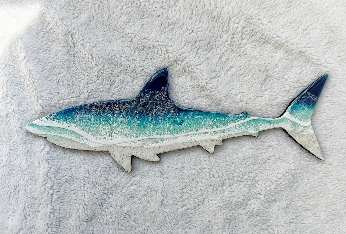 Great White Shark Wall Art | Ocean Wave Resin Decor 4/9/26