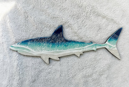 Great White Shark Wall Art | Ocean Wave Resin Decor 4/9/26