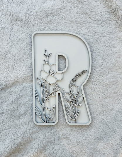 Custom Floral Resin Letter – Botanical Initial Art
