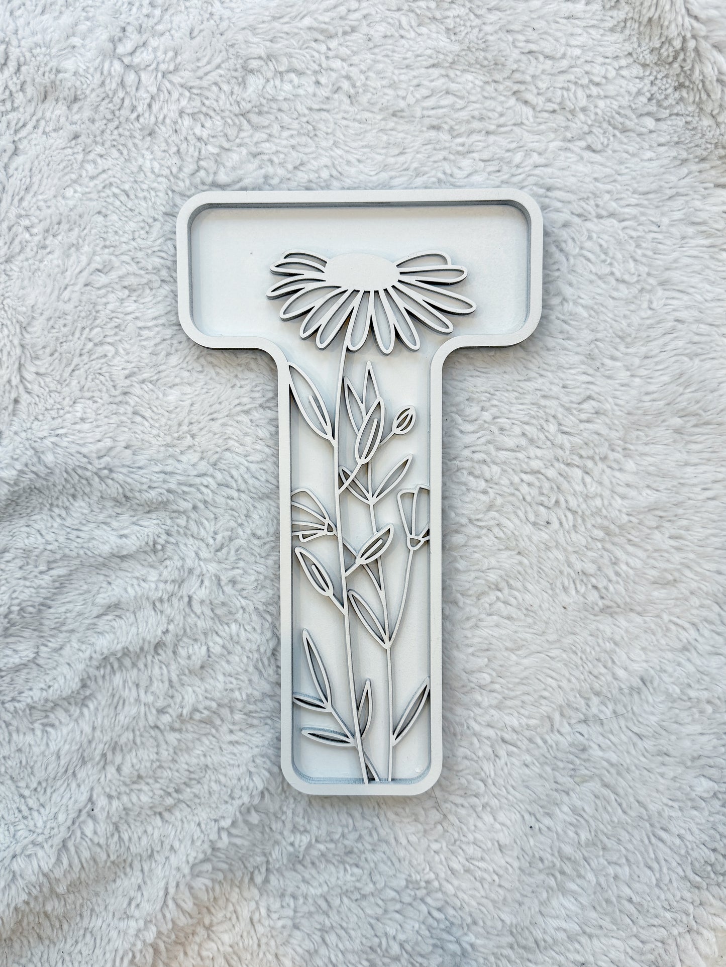 Custom Floral Resin Letter – Botanical Initial Art