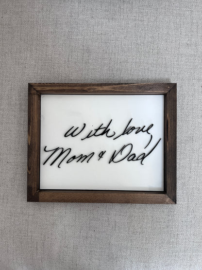 Custom handwriting sign