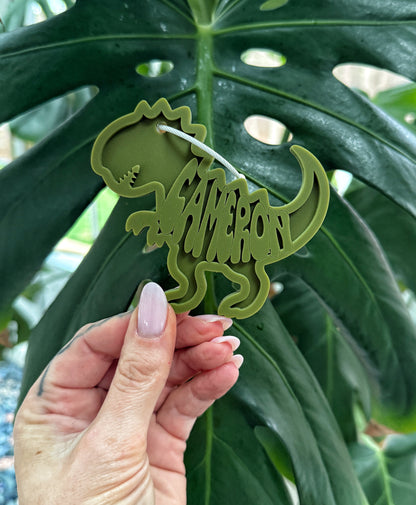 Custom Name Keychain | Personalized Acrylic Tag - Dinosaur