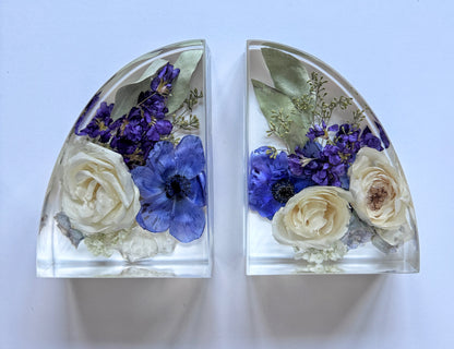 7" Bookends Floral Preservation Keepsake