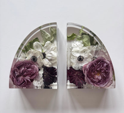 7" Bookends Floral Preservation Keepsake