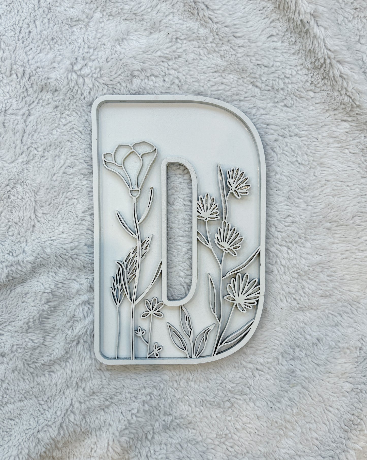 Custom Floral Resin Letter – Botanical Initial Art