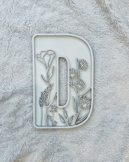 Custom Floral Resin Letter – Botanical Initial Art