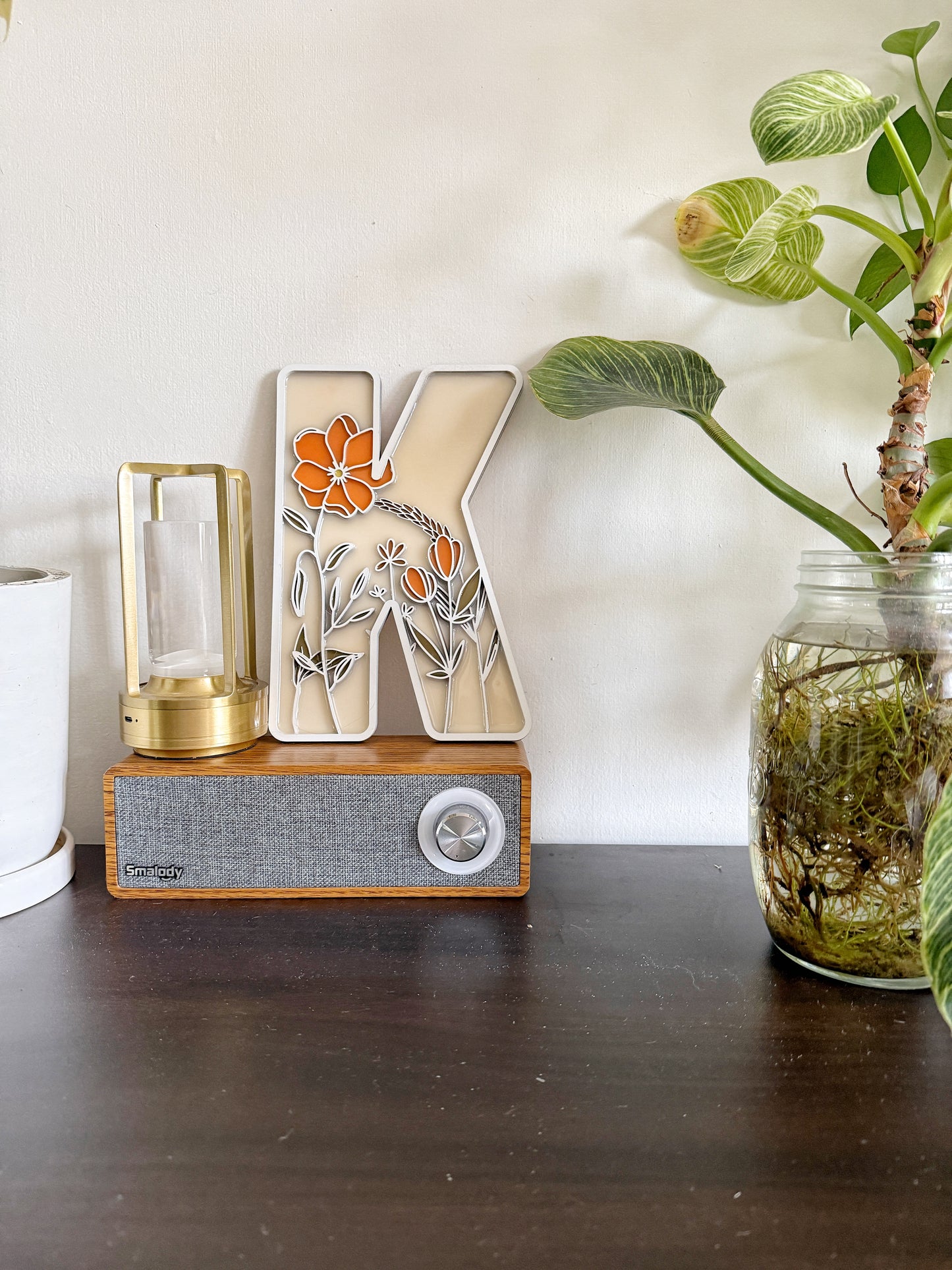 Custom Floral Resin Letter – Botanical Initial Art