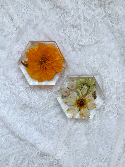 Mini Hexagon Floral Preservation Keepsake - Add On Item