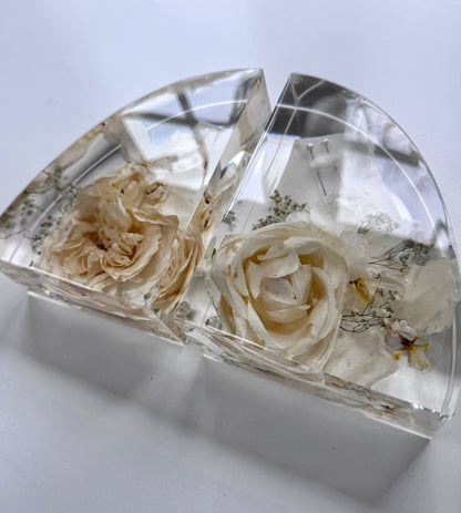 7" Bookends Floral Preservation Keepsake