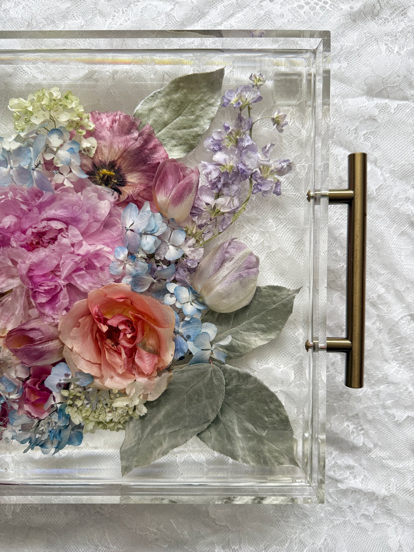Floral Tray 11" x 14" Acrylic