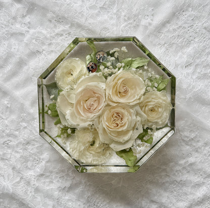 8" Octagon Floral Preservation Keepsake
