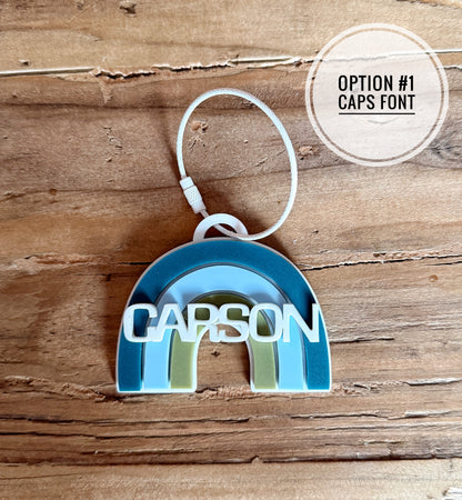 Custom Name Rainbow Keychain | Personalized Acrylic Tag