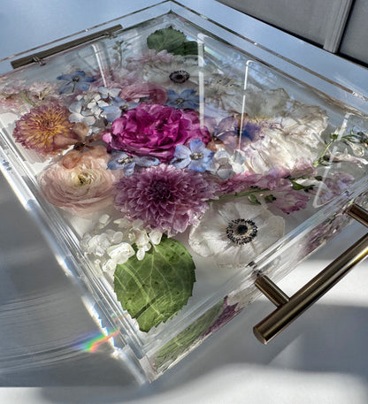 11" x 14" Acrylic Tray Floral Preservation Keepsake