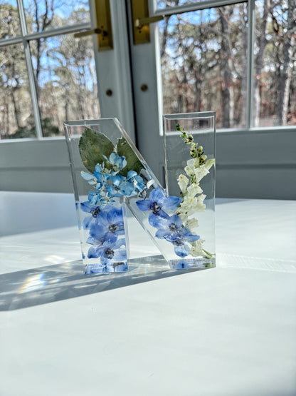 Letter Blocks Floral Preservation Keepsake - Add On Item