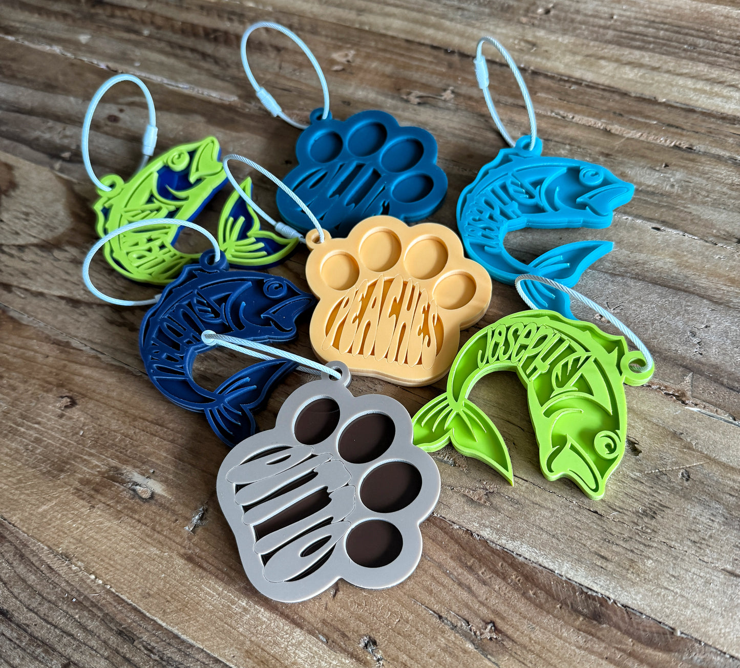 Custom Name Keychain | Personalized Acrylic Tag - Paw Print