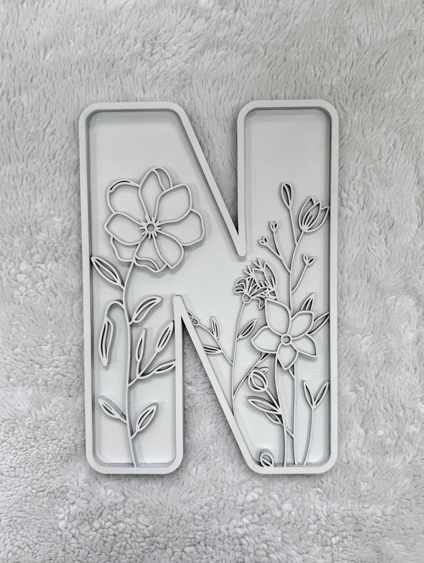 Custom Floral Resin Letter – Botanical Initial Art