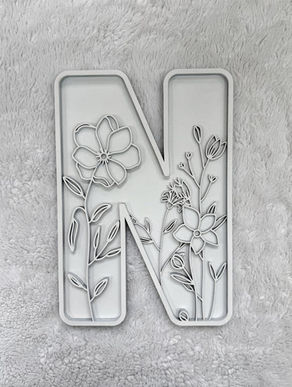 Custom Floral Resin Letter – Botanical Initial Art