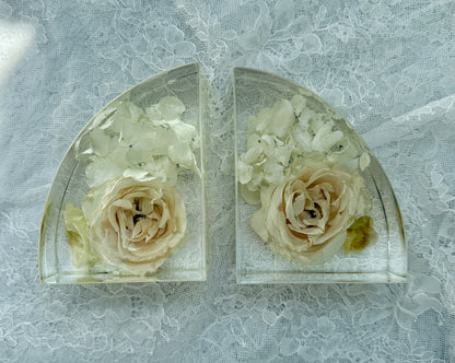 5" Bookends Floral Preservation Keepsake