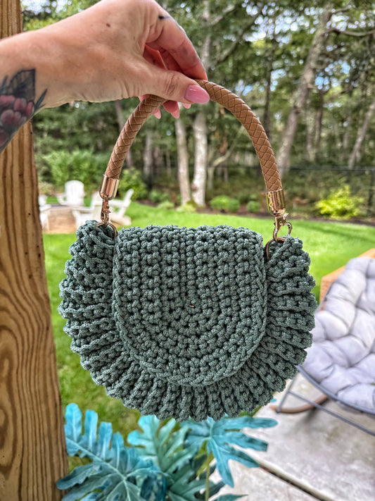 Hand Crocheted Scallop Purse | Textured Handbag with Braided Handle 9/17/26