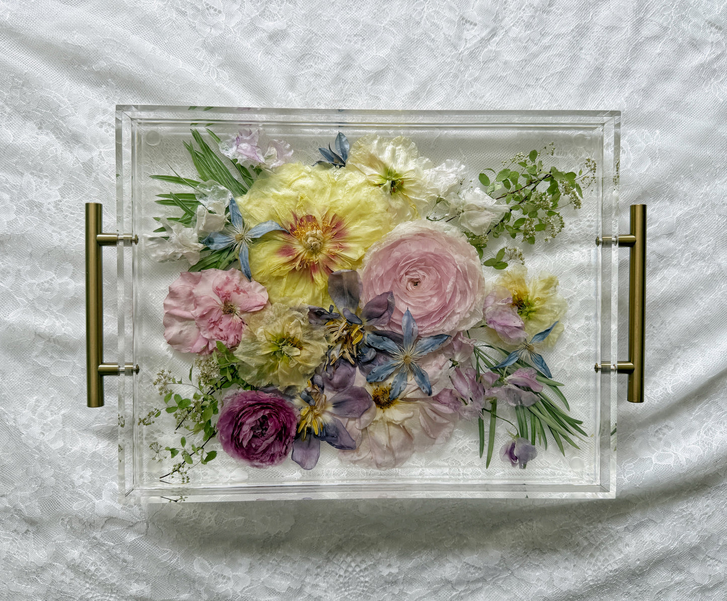 Floral Tray 11" x 14" Acrylic