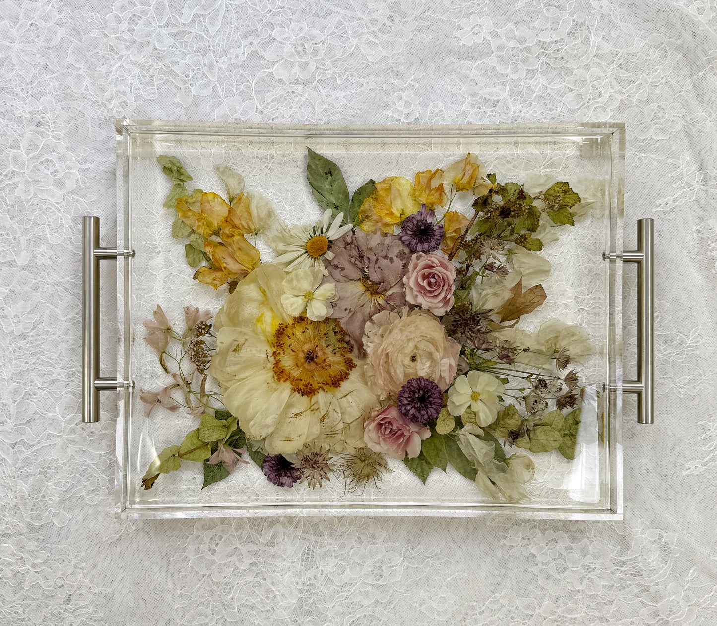Floral Tray 11" x 14" Acrylic