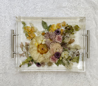 11" x 14" Acrylic Tray Floral Preservation Keepsake
