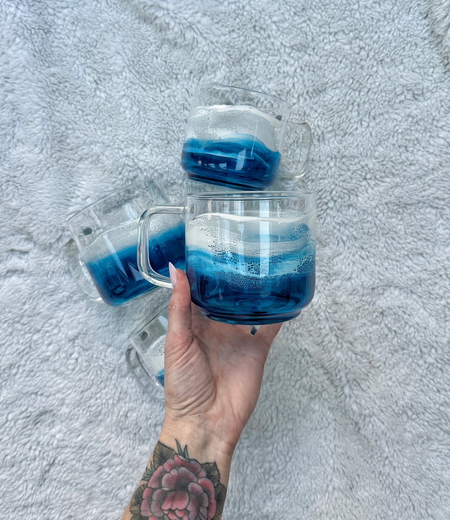 Ocean Wave Glass Mug | Handcrafted Resin Coffee Cup | Coastal Drinkware 4/9/26