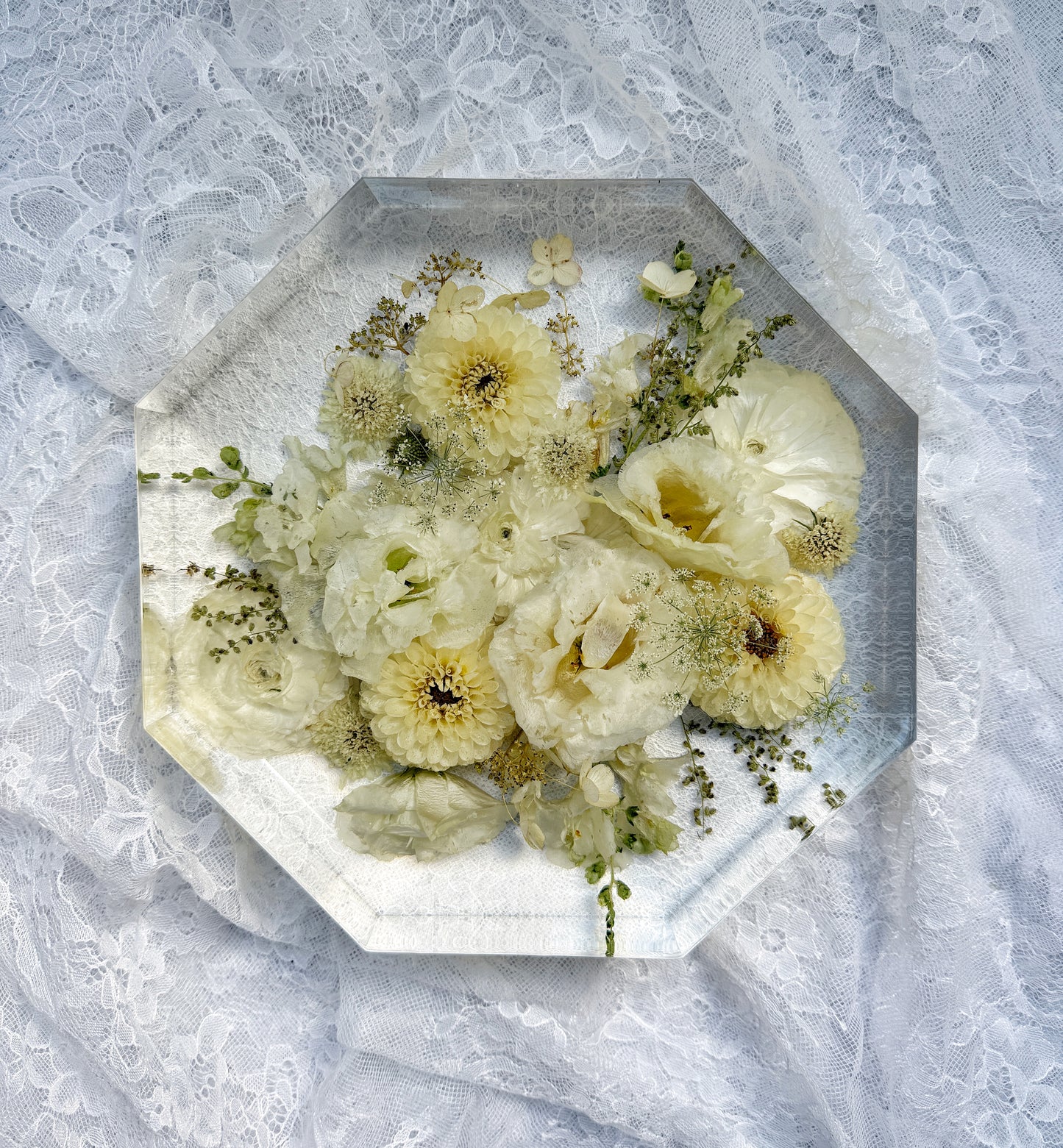 10" Octagon Floral Preservation Keepsake