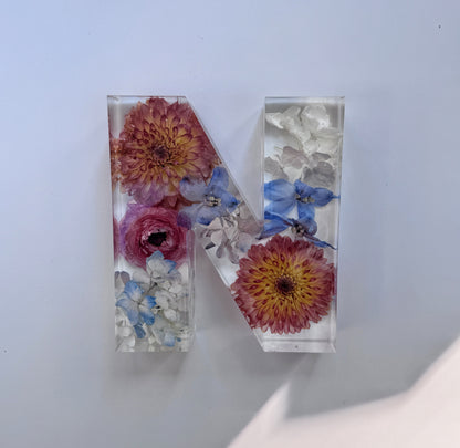 Letter Blocks Floral Preservation Keepsake - Add On Item