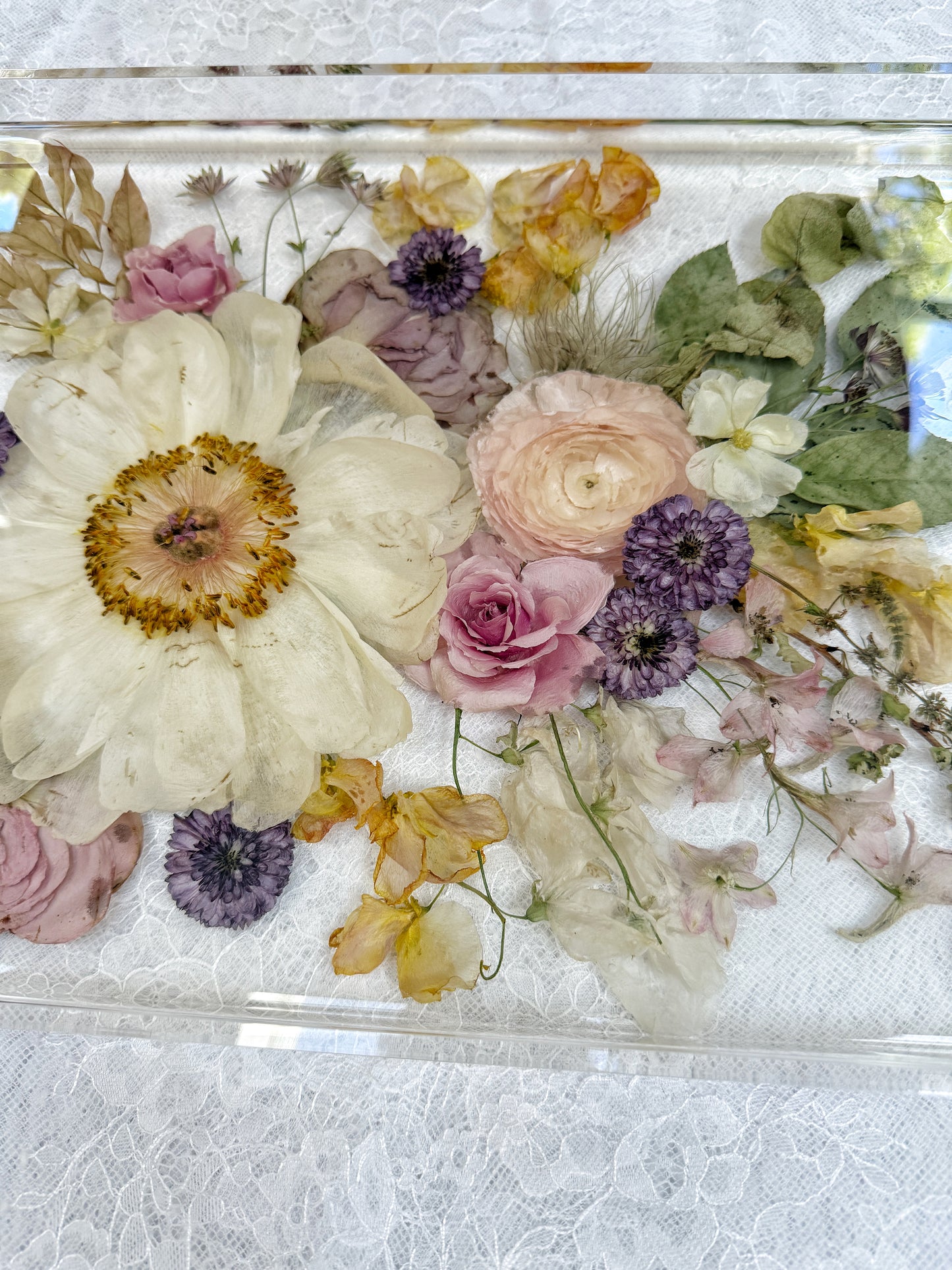 Floral Tray 11" x 14" Acrylic