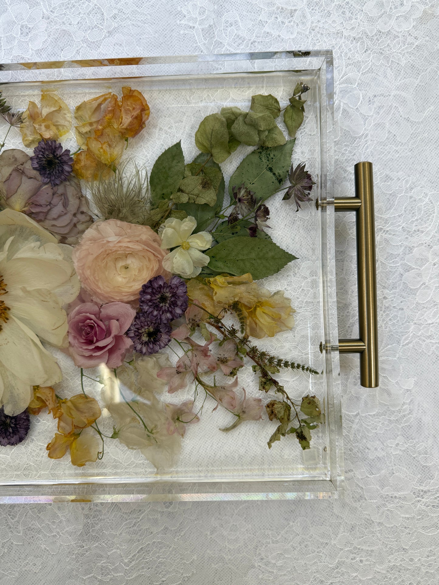 Floral Tray 11" x 14" Acrylic