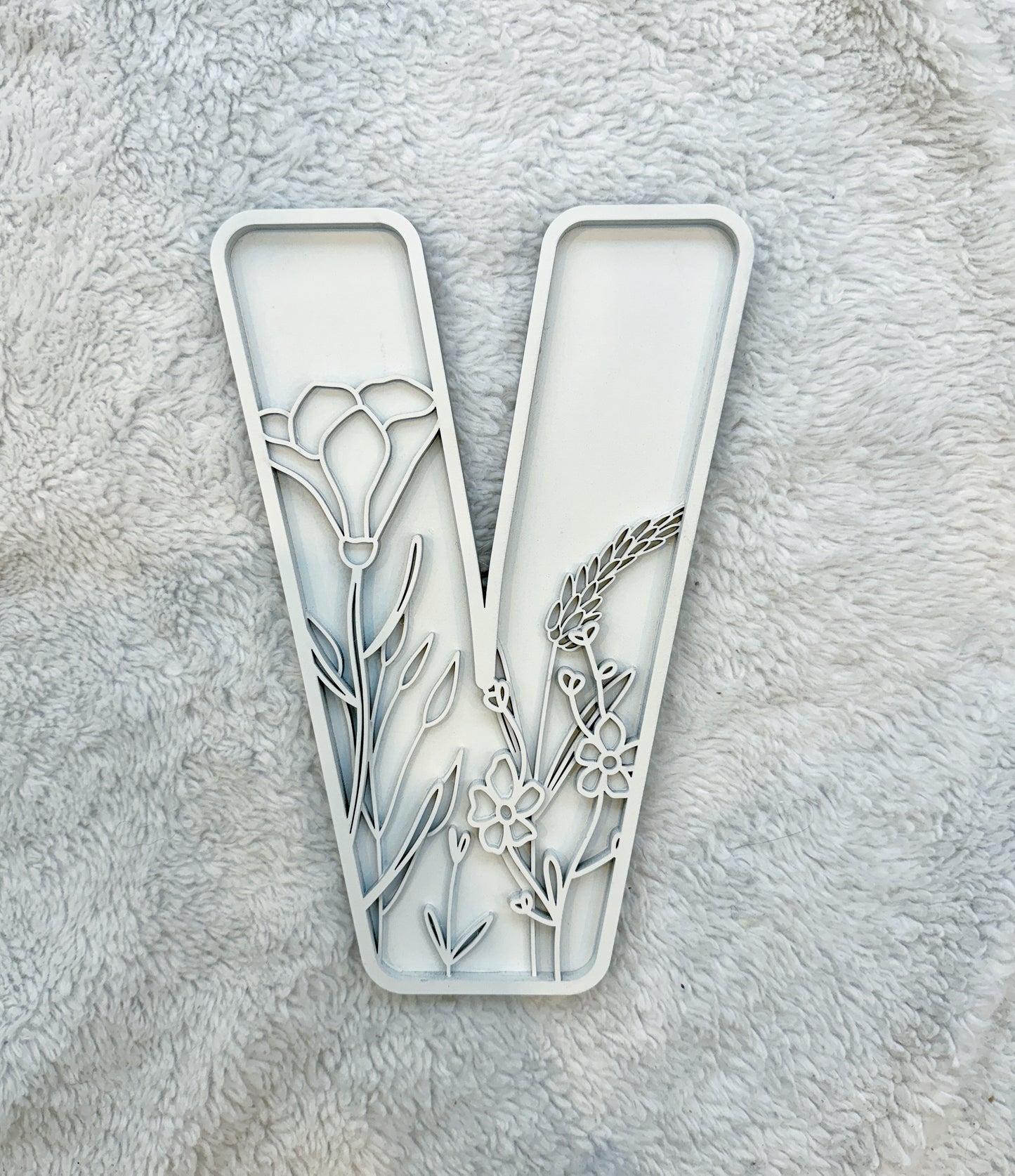 Custom Floral Resin Letter – Botanical Initial Art